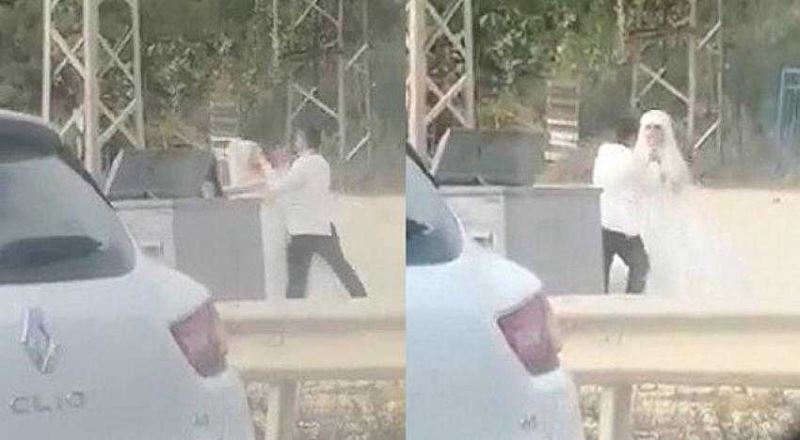 Damat gelini dövdü